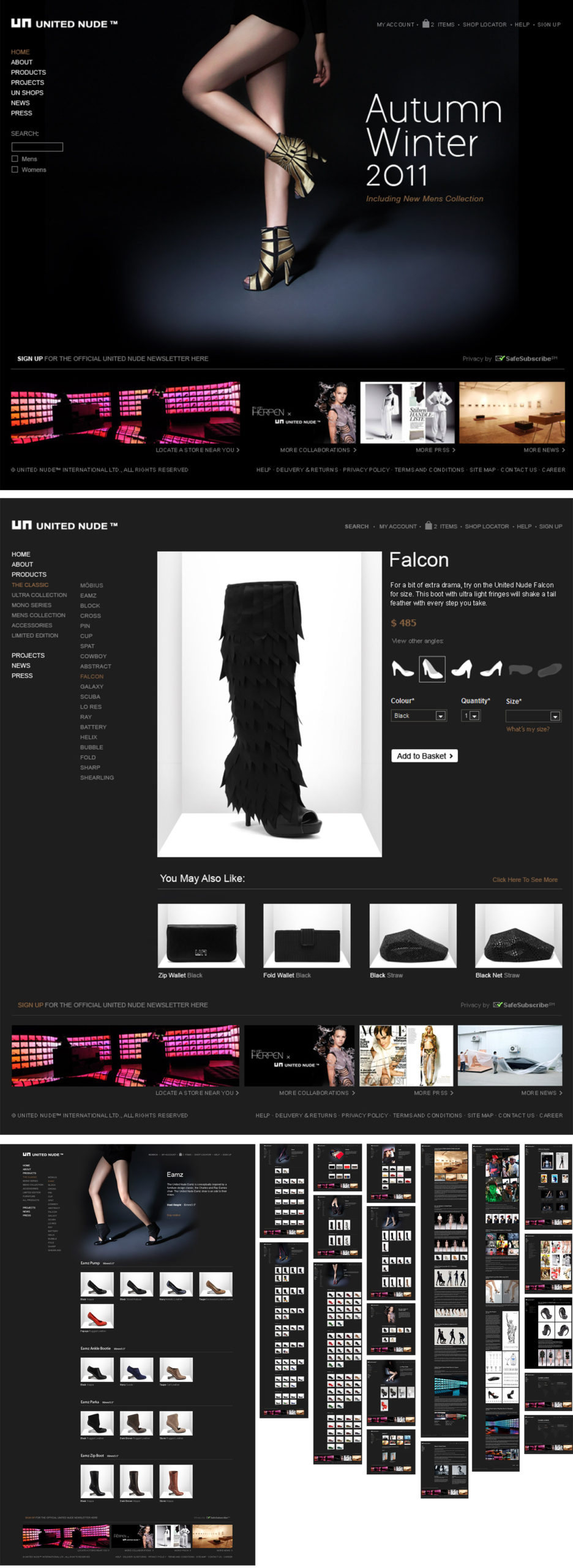 United Nude Autumn Winter 2011 Website Design